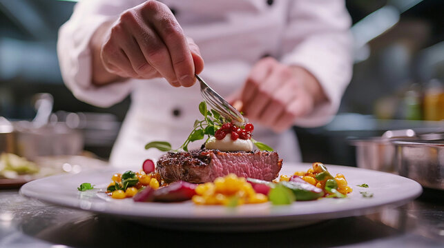 Prato de picanha mal passada bem decorada